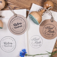 Pieczątki dla rękodzielników z napisem HAND MADE