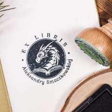 Ex Libris z motywem smoka - zestaw prezentowy