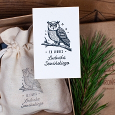 Ex Libris Pieczątka w Zestawie na Prezent - Puchacz