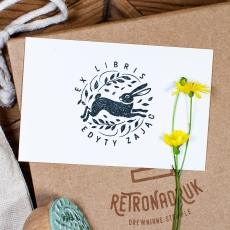 Exlibris personalizowany z zającem - Zestaw Na prezent