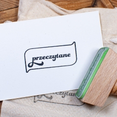 Drewniana Pieczątka do Oznaczania Książek – Napis "Przeczytane" 40x20 mm