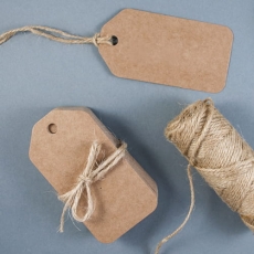 Zawieszki papierowe szare, papier kraft