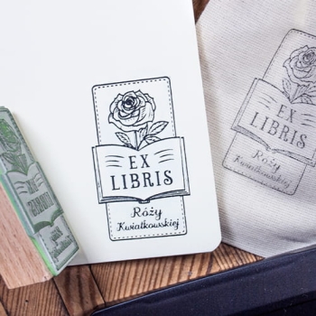 Ex Libris, róża z książką zestaw prezentowy