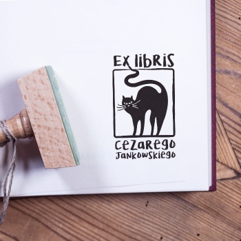Ex Libris stempel z motywem kota