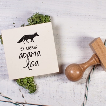 Stempel ex libris z motywem liska 