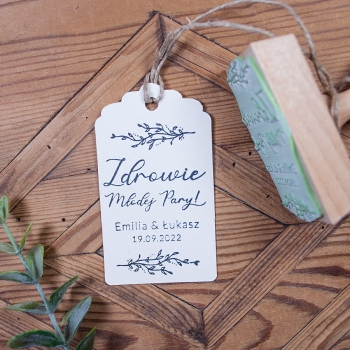 Stempel ślubny do etykiet na stół weselny