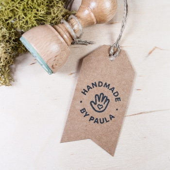 Pieczątka dla rękodzielnika z napisem handmade