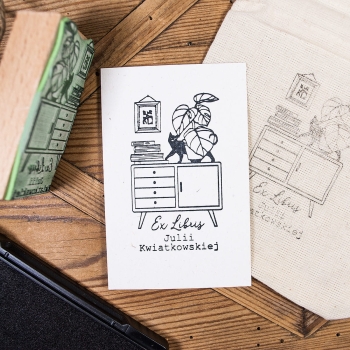 Ex Libris pieczątka w zestawie na prezent dla czytelnika