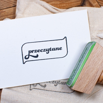 Drewniana Pieczątka do Oznaczania Książek – Napis "Przeczytane" 40x20 mm