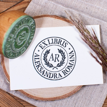 Stempel exlibris do książek personalizowany inicjałami