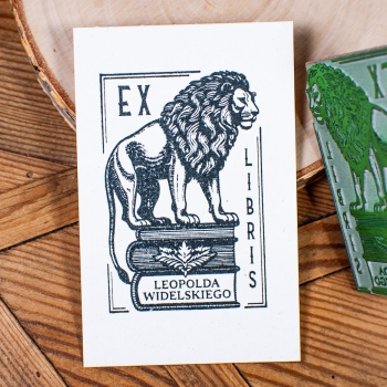 Ex libris lew - pieczątka do domowej biblioteczki
