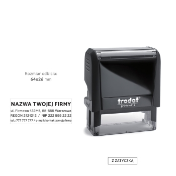 Pieczątka firmowa  z danymi firmy, 4-wierszowa