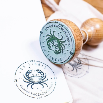 Ex libris Rak - personalizowana pieczątka zodiakalna do książek