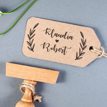 Pieczątka ślubna personalizowana z serduszkiem