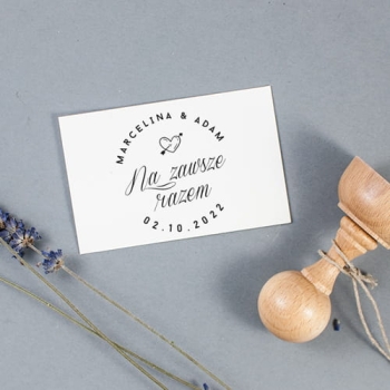 Stempel ślubny serce przebite strzałą