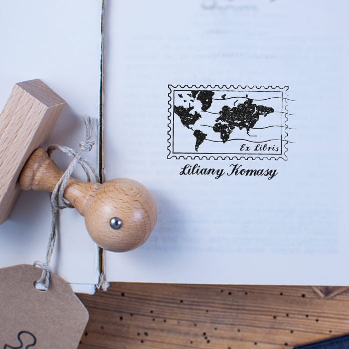 exlibris mapa świata