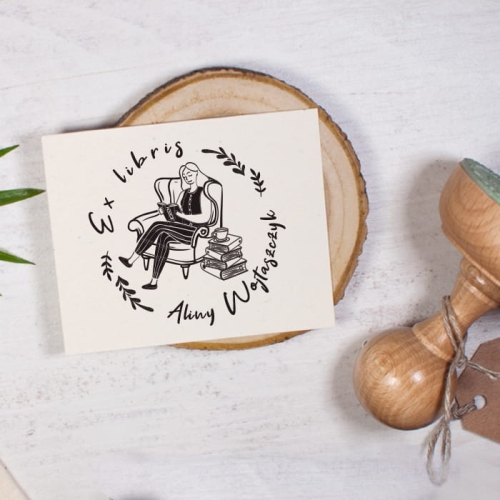 stempel exlibris czytelniczka