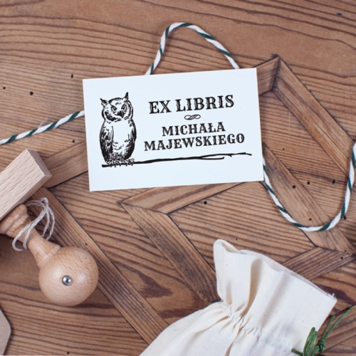 pieczątka exlibris sowa