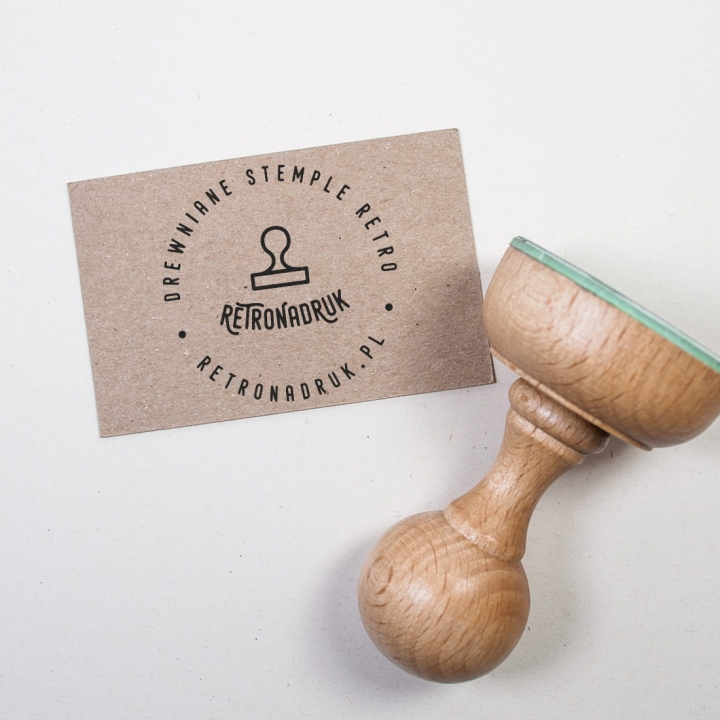 okrągła pieczątka z logo 50 mm