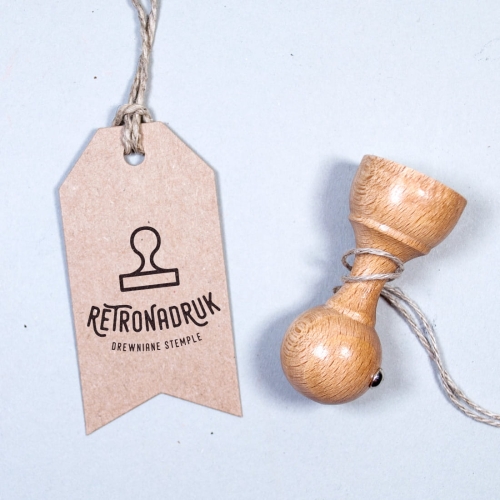 drewniany stempel z logo - okrągły 30mm