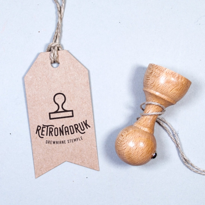 drewniany stempel z logo - okrągły 30mm