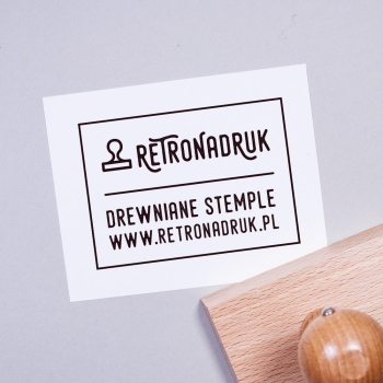 Duża pieczątka drewniana 70x50 mm