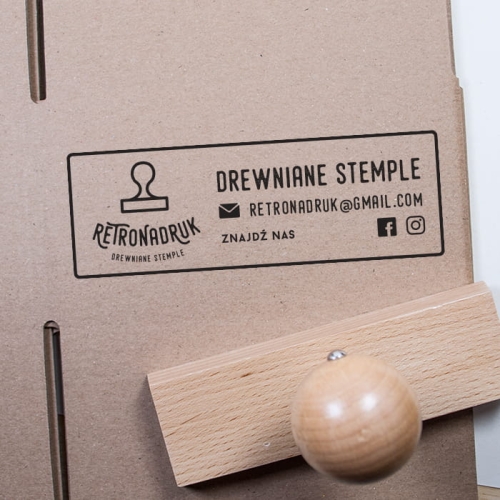 duży stempel drewniany - podłużny 120x40mm