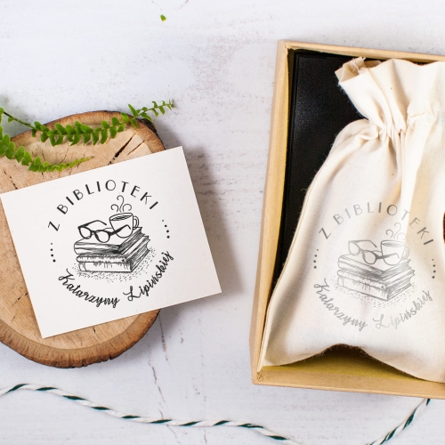 Zestaw exlibris na prezent - kawa i książki