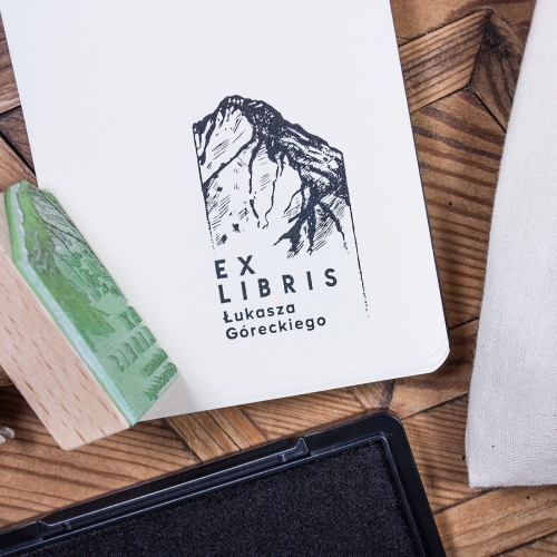 Stempel ex libris, wzór góry - zestaw na prezent