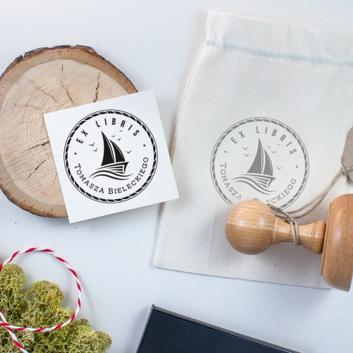 Exlibris zestaw na prezent z motywem żaglówki