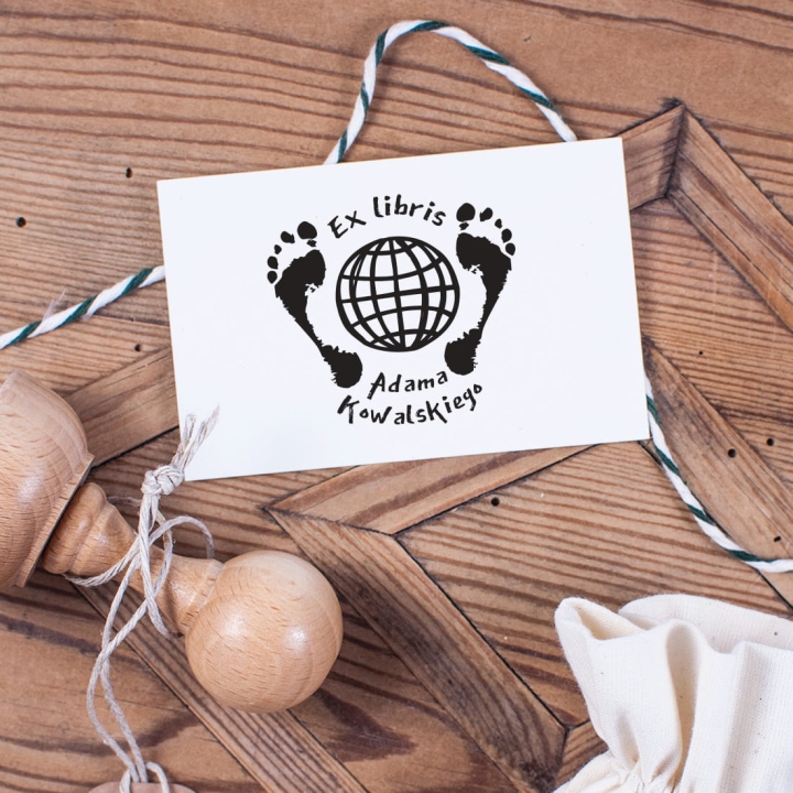 pieczątka ex libris dla podróżnika