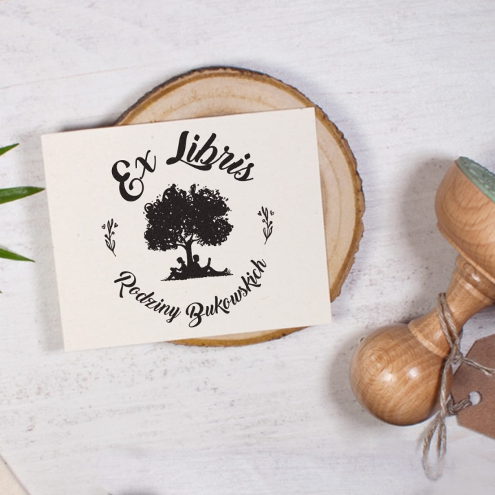 pieczątka rodzinna drzewo - exlibris