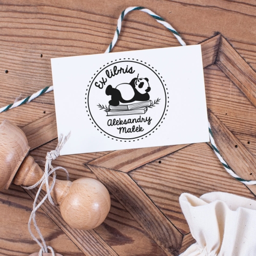 Stempel do książek z motywem pandy