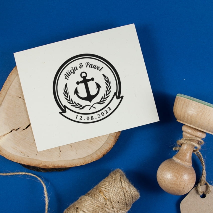 Stempel ślubny personalizowany, marynistyczny