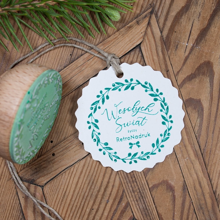 drewniana pieczątka na święta