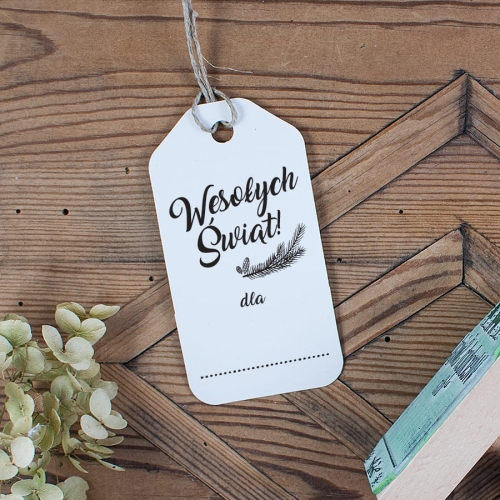Stempel Wesołych Świąt na etykiety