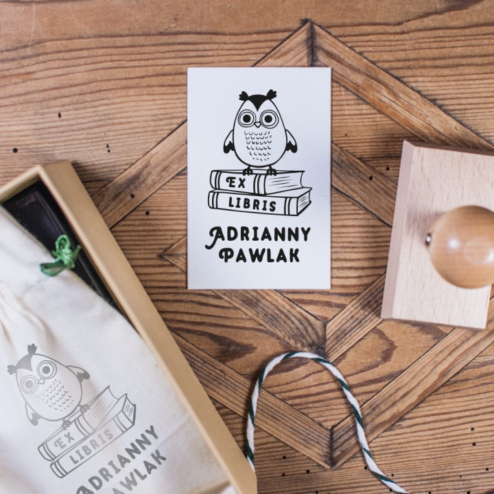 Zestaw prezentowy wzory ex libris do książek z sową