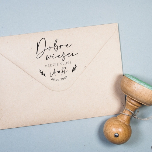 Pieczątka ślubna "Dobre wieści"