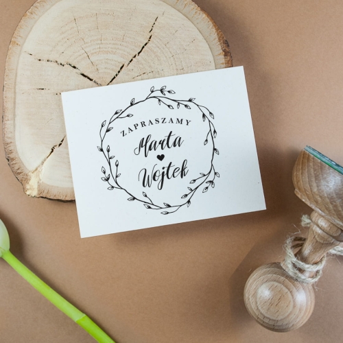 Pieczątki ślubne z wiankiem