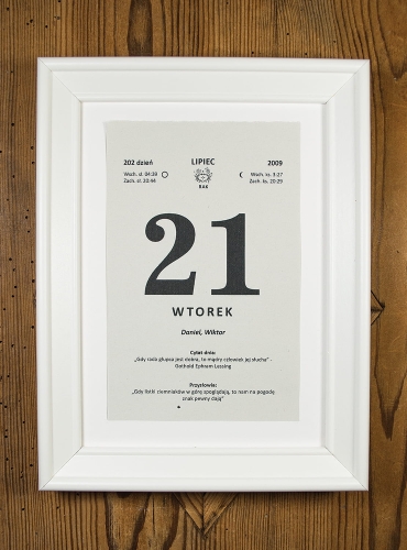 Personalizowana kartka z kalendarza