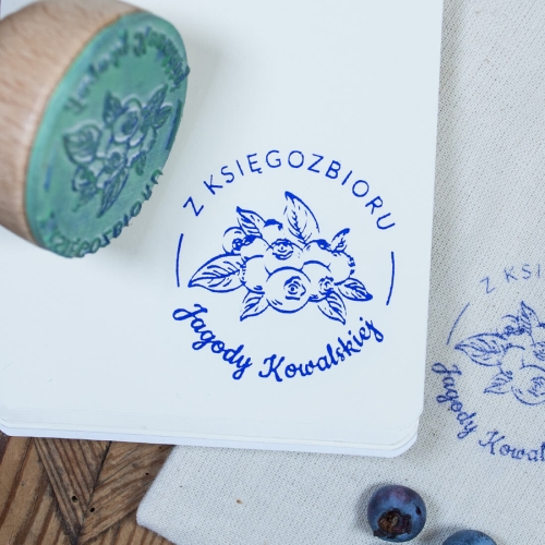 Exlibris stempel z motywem jagód