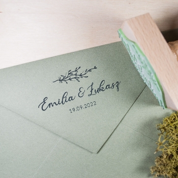 Pieczątka ślubna do kopert, 60x30mm