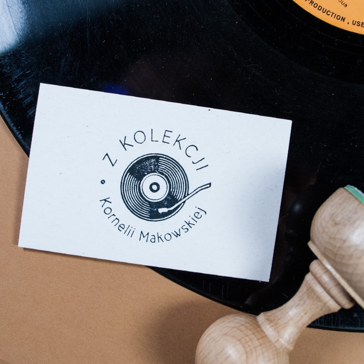 Ex libris personalizowany - pieczątka z płytą winylową