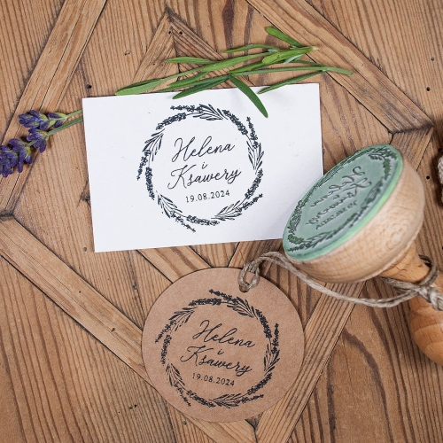 Pieczątka ślubna - lawenda
