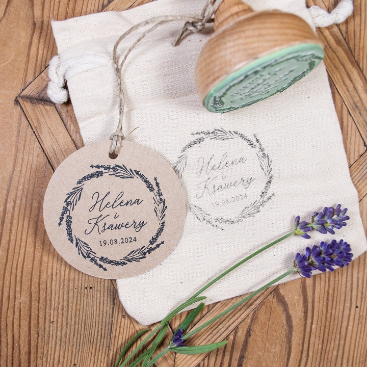 okrągły stempel lawenda