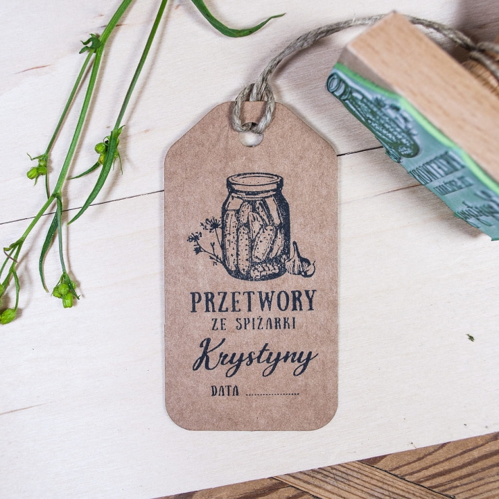 stempel na etykiety ogórki