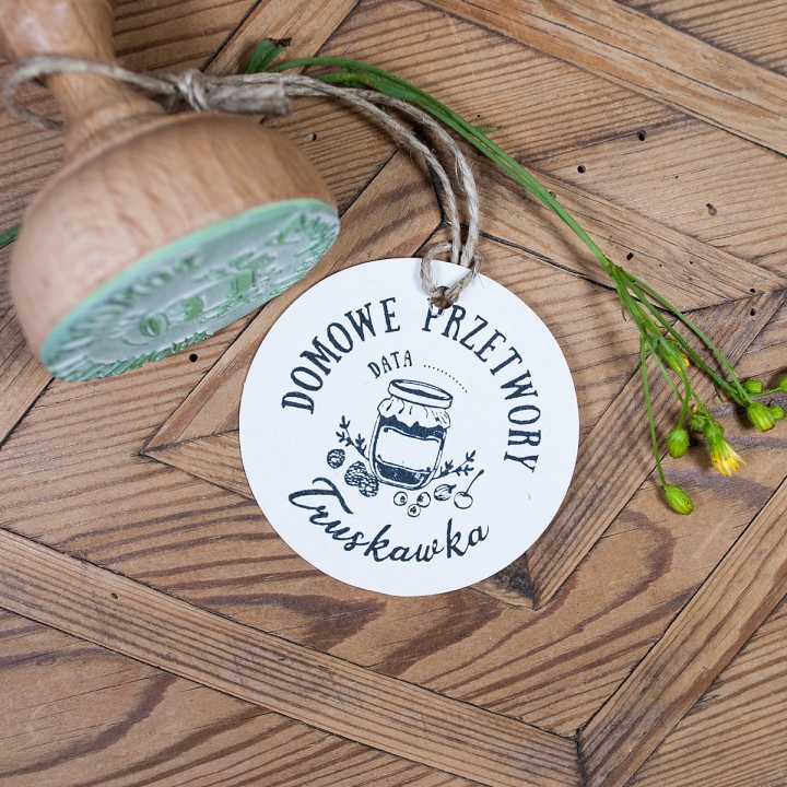 Stempel na okrągłe etykiety do przetworów