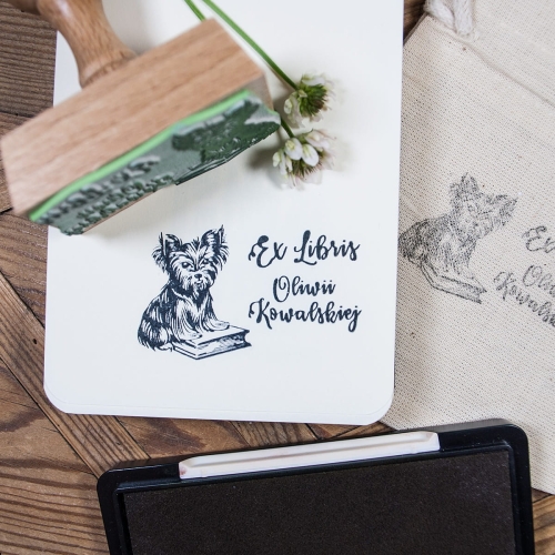 Ex libris personalizowany z motwem yorka - zestaw upominkowy