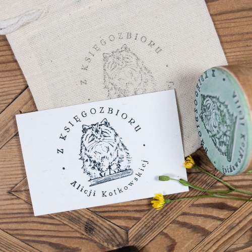 Ex Libris Pieczątka - Kot Puszek