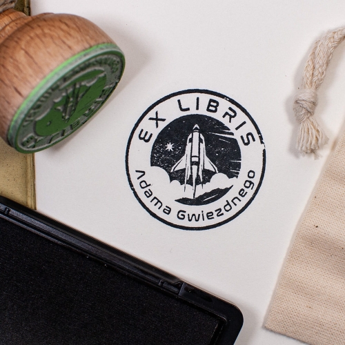 EXLIBRIS RAKIETA KOSMICZNA - ZESTAW NA PREZENT